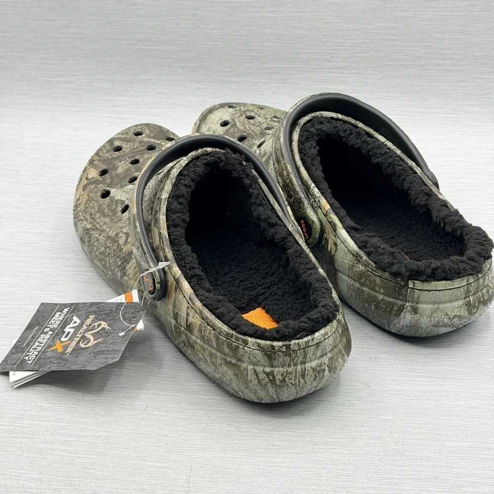 Crocs Realtree APX Men's 10 Fleece Lined Classic Clogs Camo Hunting New